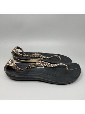 Crocs Serena Sexi Flip Flop Thong Strappy Sandals Size 11 Cheetah Leopard Print